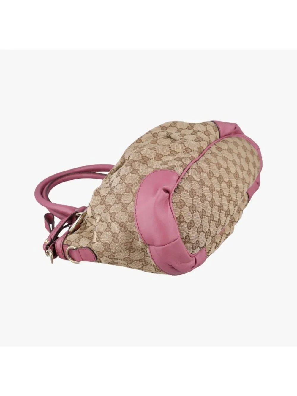 Gucci Sukey Beige Pink Canvas Leather Shoulder Bag